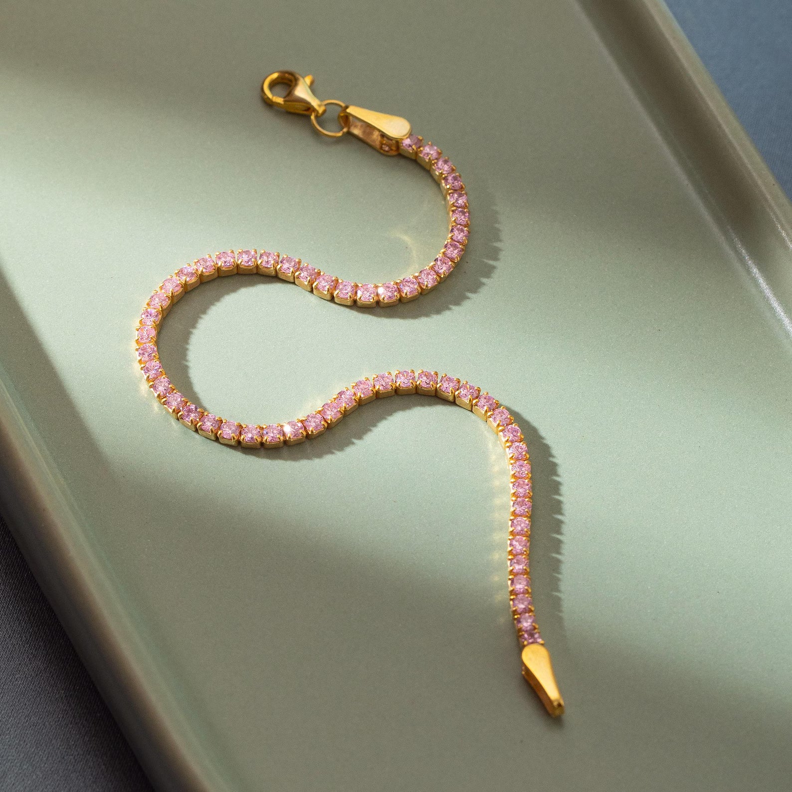 Gold Tourmaline Tennis Bracelet