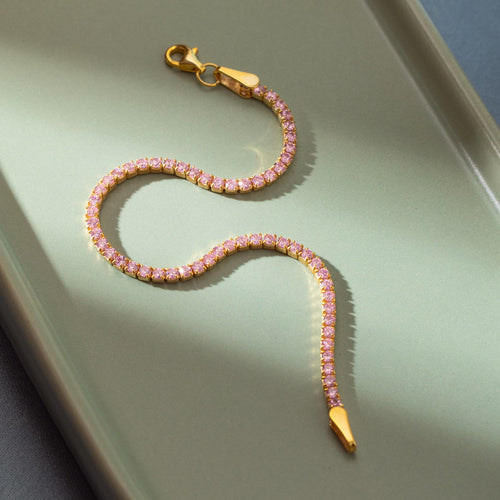 Gold Tourmaline Tennis Bracelet